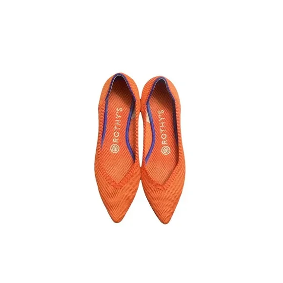 Rothy's The Point Red Flats Ballets Women's Flexible Classic Soft Shoes Size 6