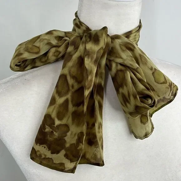Scarf Rectangular animal print semi sheer