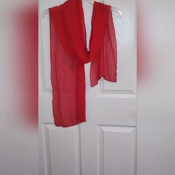 Unbranded Red SILK Embroidered Rheinstones Women’s Scarf Wrap 72