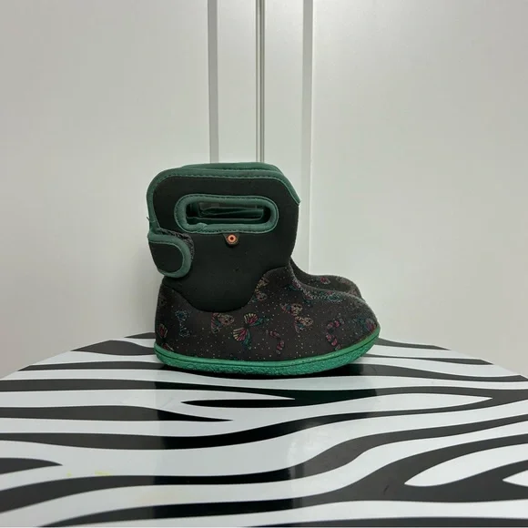 Bogs baby butterfly grey green water boots insulated
