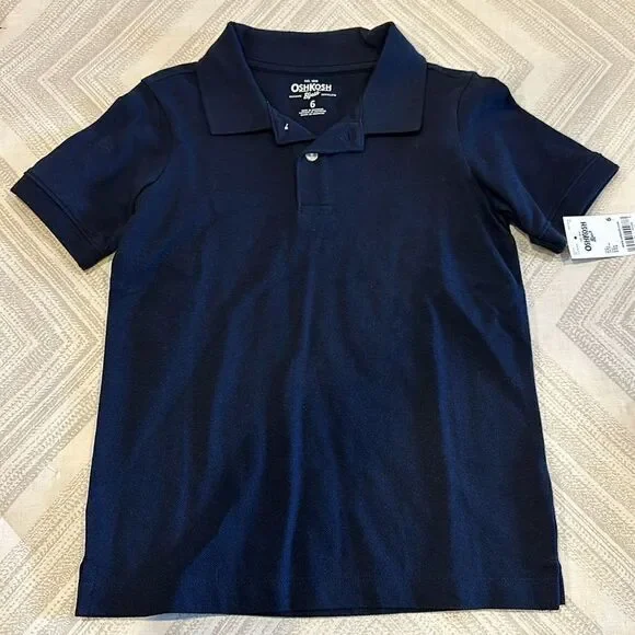 OshKosh B’gosh Navy Blue Boys Collared Short Sleeve Shirt