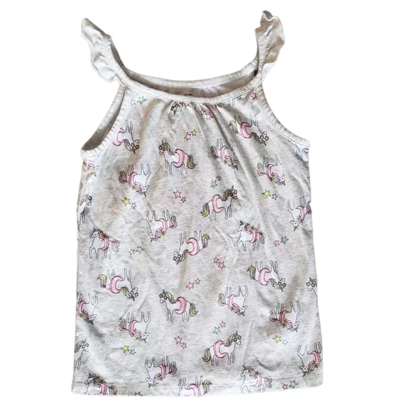 Size 7 Oshkosh Unicorn Ruffle Sleeve Tank