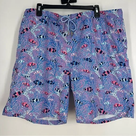 PETER MILLAR Men’s Colorful Clownfish Printed Swim Trunks Sz XL