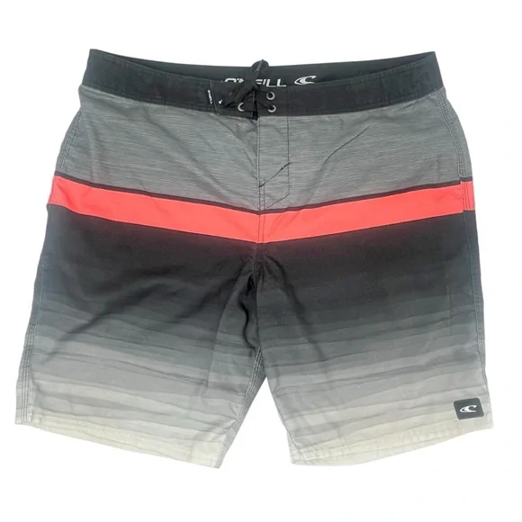 Men’s O'Neill Gray and Red Board Shorts Size 36 10721
