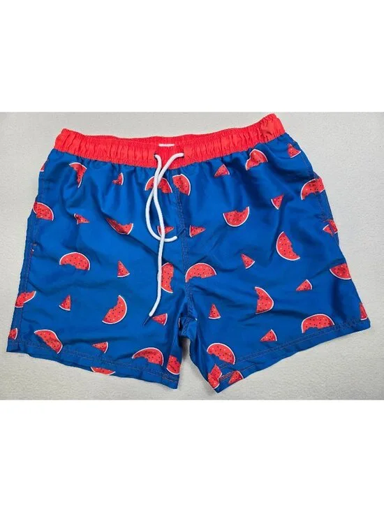 Celebrate Patriotic Mens Swim Trunks Watermelon Print Size L