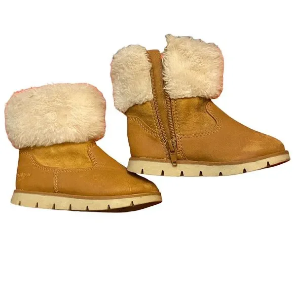 Oshkosh B'gosh Duchess Faux Fur Tan Boots Toddler Girl’s Size 7