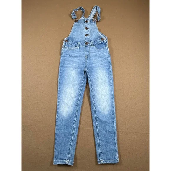 Vintage OshKosh Bgosh Denim Overalls - Girls Size 5 - Adjustable Straps, Buttons