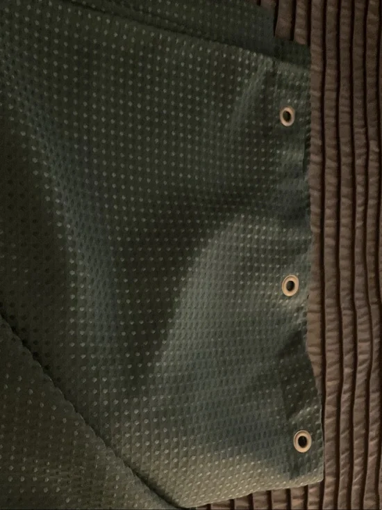 Green Textured Shower Curtain with Metal Grommets