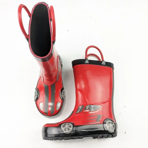 Cat & Jack Red Racecar Wellies