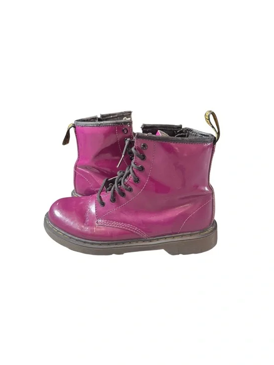 Dr. Martens Purple Whimsy Goth Zip Lace Up Patent Leather Size 4 Combat Boots
