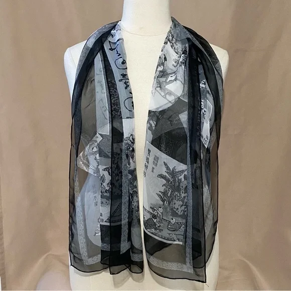 Vintage Sheer Japanese Scarf