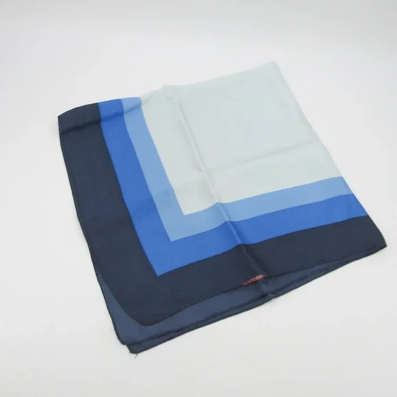 Vintage Morsly New York Italy Blue Ombre Acetate Scarf Pocket Square