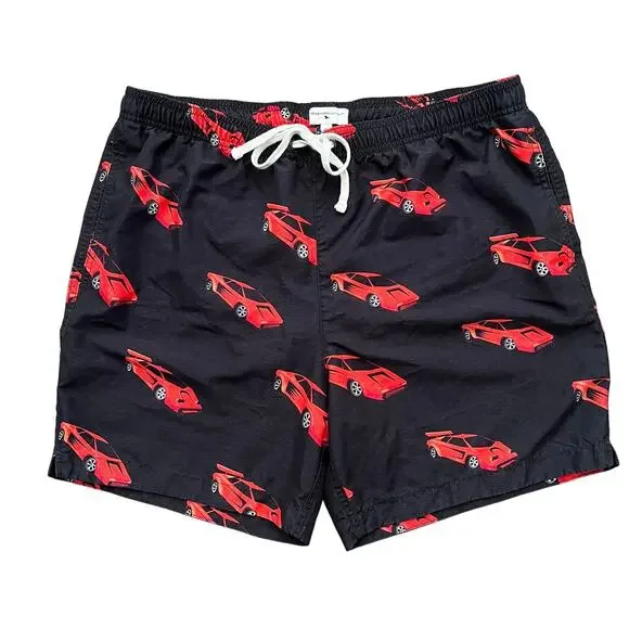 Modern Amusement Mens Sport Car Mesh Lined Swim Trunks Shorts Drawstrings‎ XL