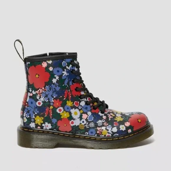 Dr. Martens 1460 Wanderflora floral print leather boot for toddlers size 7 girls