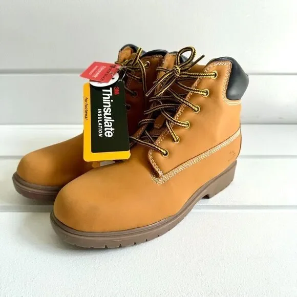 Deer Stags Kids' Mak2 Waterproof Work Boot In Wheat Size 4 Big Kid New With Tags