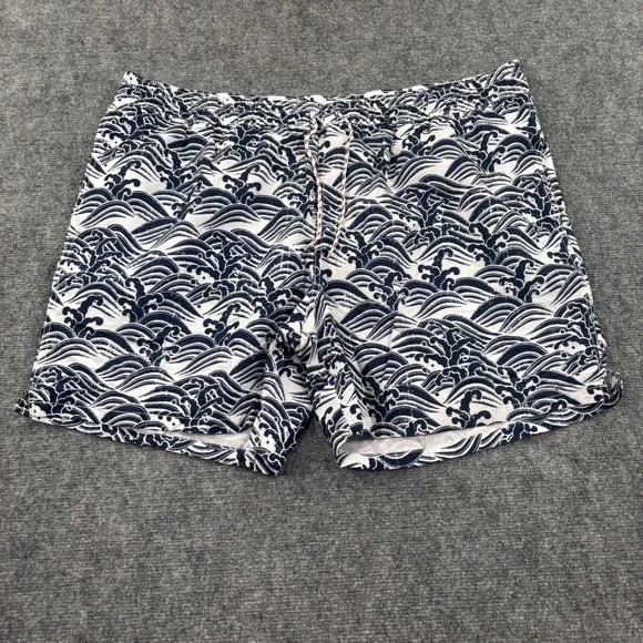 Goodfellow & Co Swim Trunks XXL Blue White Wave Print Mens