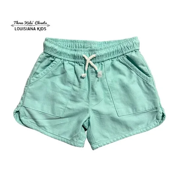 OshKosh 6/6X Seafoam Green Drawstring Shorts