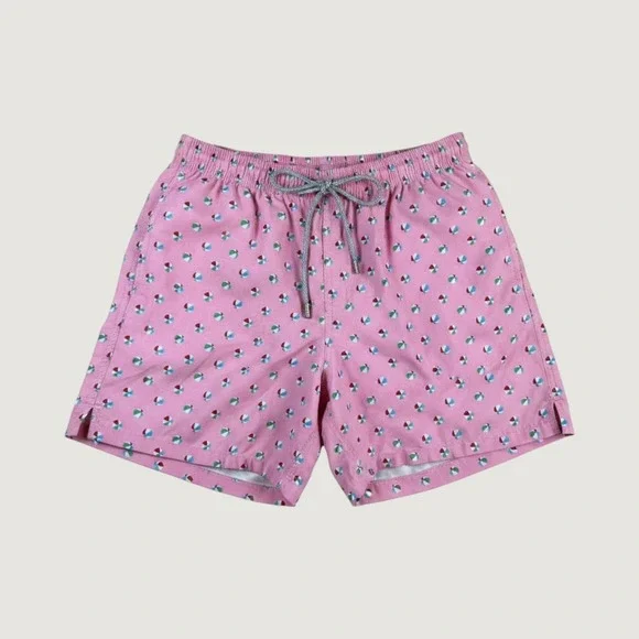 Kenny Flowers Mens Pink Beach Ball Print Swim Trunks XL Quick Dry Board Shorts