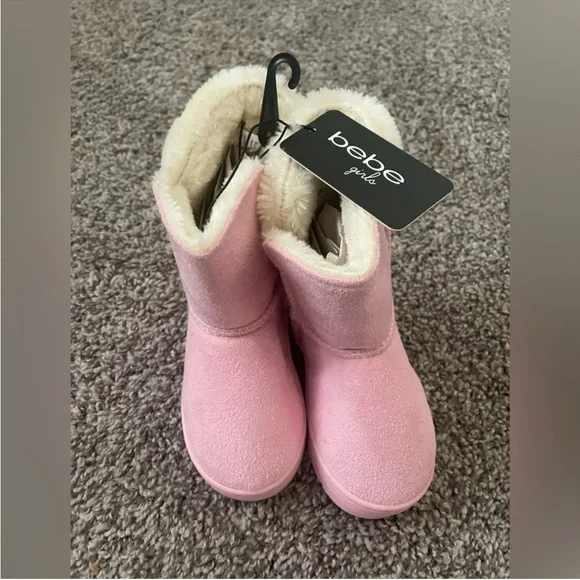 bebe kids (todler) faux fur trim boot pink New