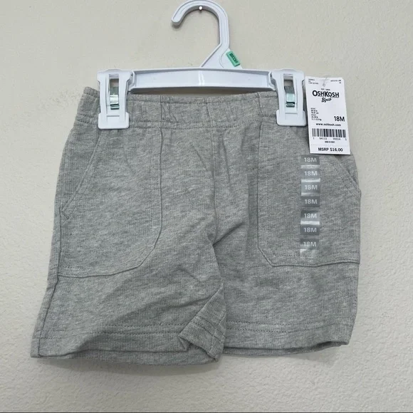 NWT is Oshkosh b’gosh grey terry shorts baby boy