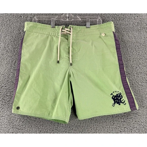 Polo Ralph Lauren Swim Trunks Mens Medium Green 7.5