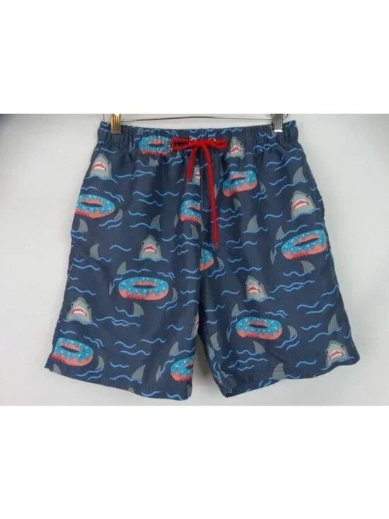 U.S, Surf Club Swim Trunks Men's Size Medium Lined Swimsuit Shorts Donut Sharks