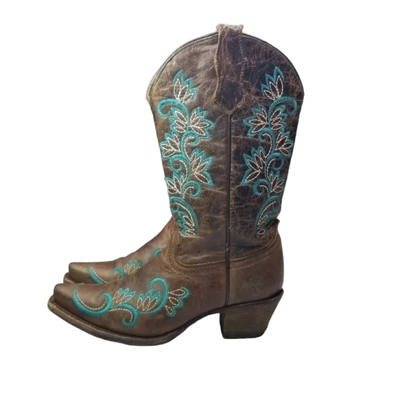 Corral teen Willa brown embroidered cowgirl boots