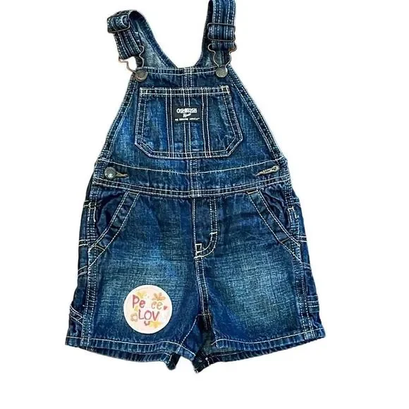 Oshkosh by gosh 12 month girls denim overalls.
