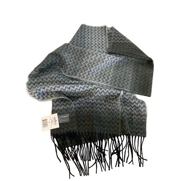 Kohl's Scarf Gray Black Geo‎ Print OS Accessory Softer Than Cashmere Acrylic NEW
