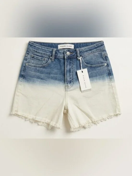 Risen High Rise shorts Ombre Frayed Size Medium NWT
