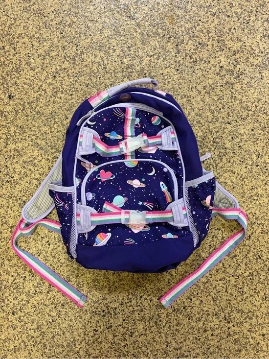 Pottery Barn Kids Space Backpack with Rainbow Straps