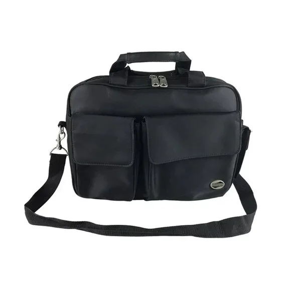 American Tourister Unisex Adults Black Nylon Divider‎ Double Handles Laptop Bag