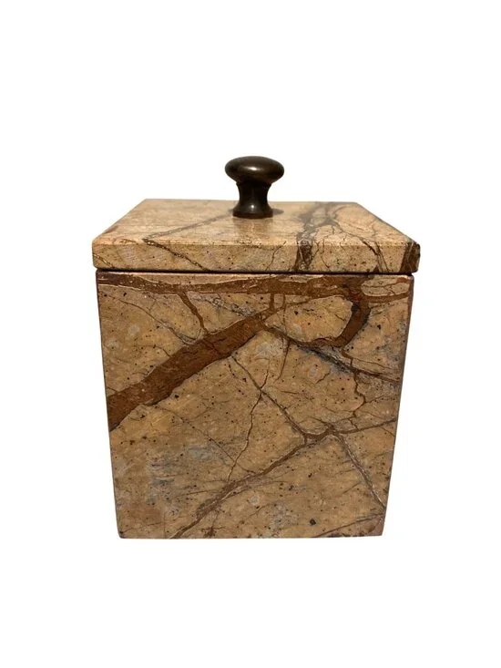 Vintage Marble Stone Trinket Box Bathroom Accessory