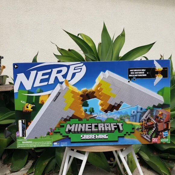NEW NERF Nerf Minecraft Sabrewing Motorized Blaster Bow Dart Gun Unleash 8 darts
