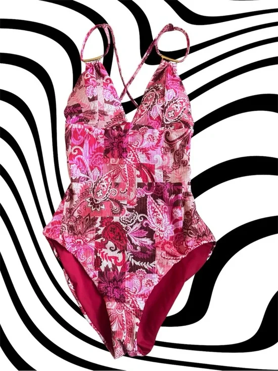 BECCA Pink Paisley One-Piece Swimsuit