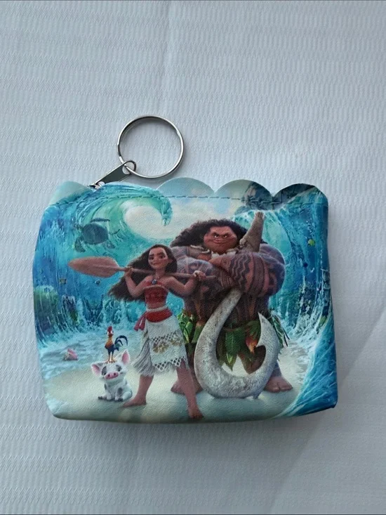 Moana Themed Kids Keychain Pouch in Teal Blue