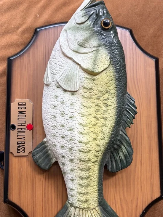 Big Mouth Billy Bass Singing Animatronic Fish Plaque 1999 Gemmy Industries Works