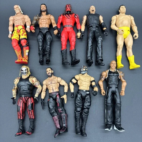 WWE Mattel Wrestling Action Figure Lot of 9 Elite Basic Bray Wyatt Kane Roman