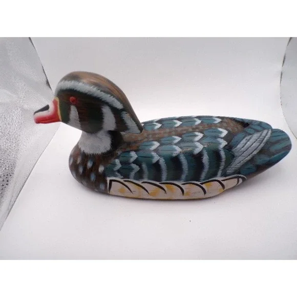 Hand Painted Wooden Duck Decoy Figurine Rustic Home Decor‎ Accent Beautiful