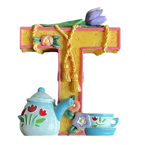 VTG 1999 Mary Engelbreit ME Alphabet Letter T Resin Standing‎ Figure 3
