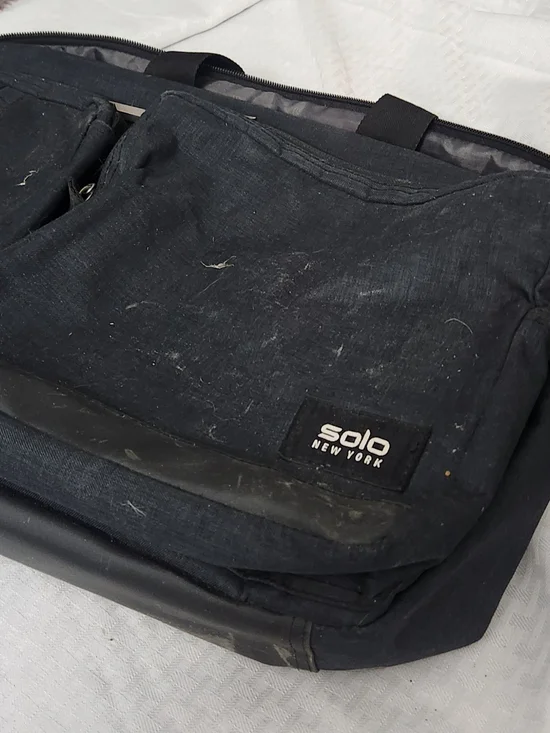 solo New York Black Laptop Briefcase with Front Pockets