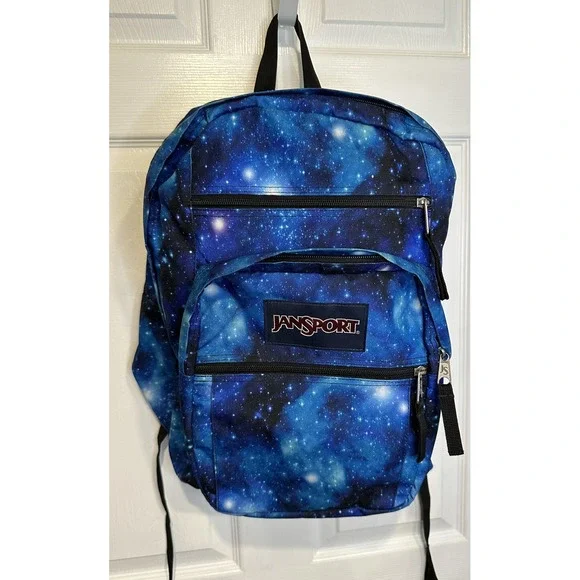 JanSport Big Student Backpack Galaxy Stars Night‎ Sky Laptop Padded Compartment