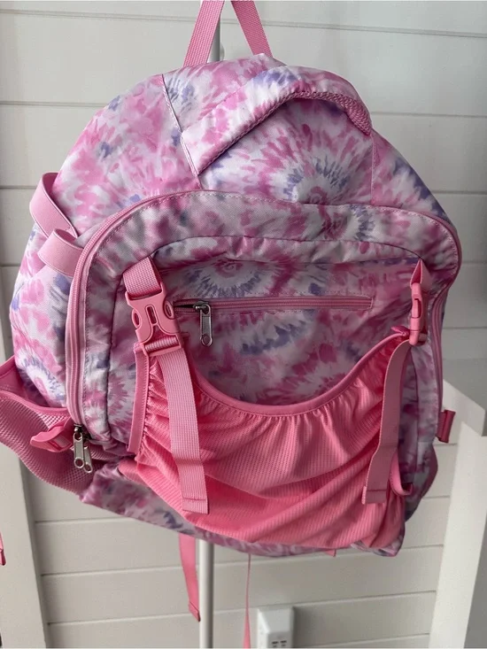 Girl’s Softball Pink & Lavender Tie-Dye Backpack