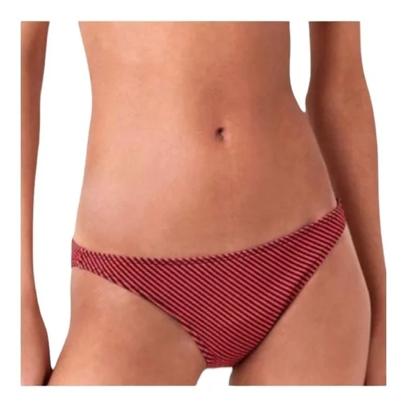 Onia Ashley Red & Black Stripe Bikini Bottom NWOT