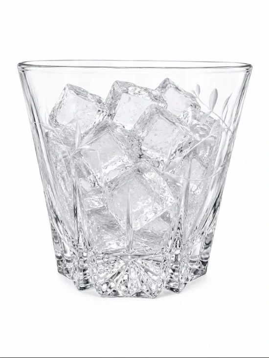 Princess House Crystal Heritage Ice Bucket Crystal Bowl Etched Floral Glass