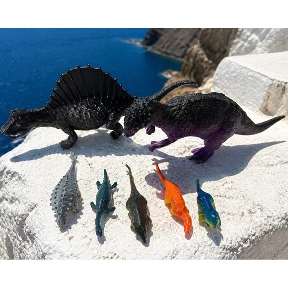 Vintage Style Dinosaur Toy Figure Lot of 7 Spinosaurus Pachycephalosaurus Multi
