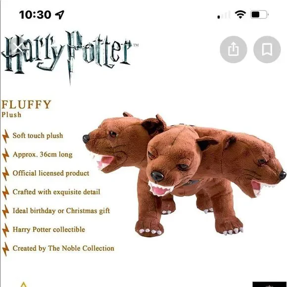 Harry Potter collectible Fluffy 3 headed Cerberus plush figure