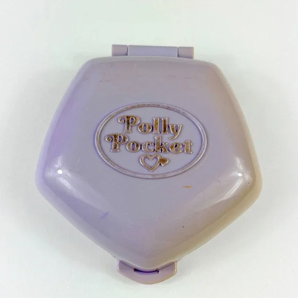 Vintage 1994 Polly Pocket Polly's Video‎ Party Play-set Complete Purple Compact