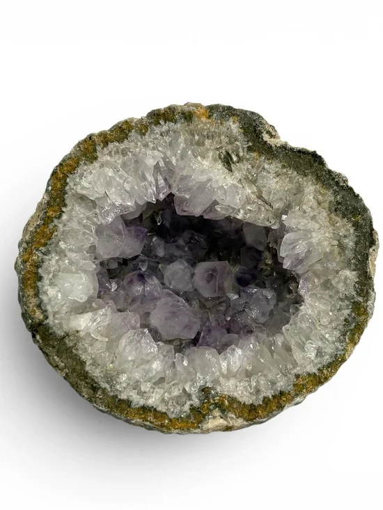 Amethyst Geode Crystal Cluster - Purple & White