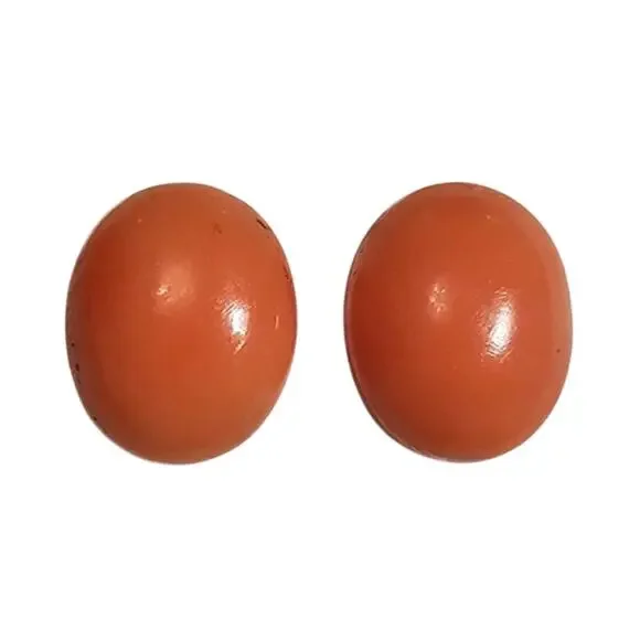 Natural Salmon Coral Oval Cabochons 8.10 CT Matching Pair Loose Gemstones